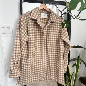 Frame Gingham Oversized Shirt Jacket - S